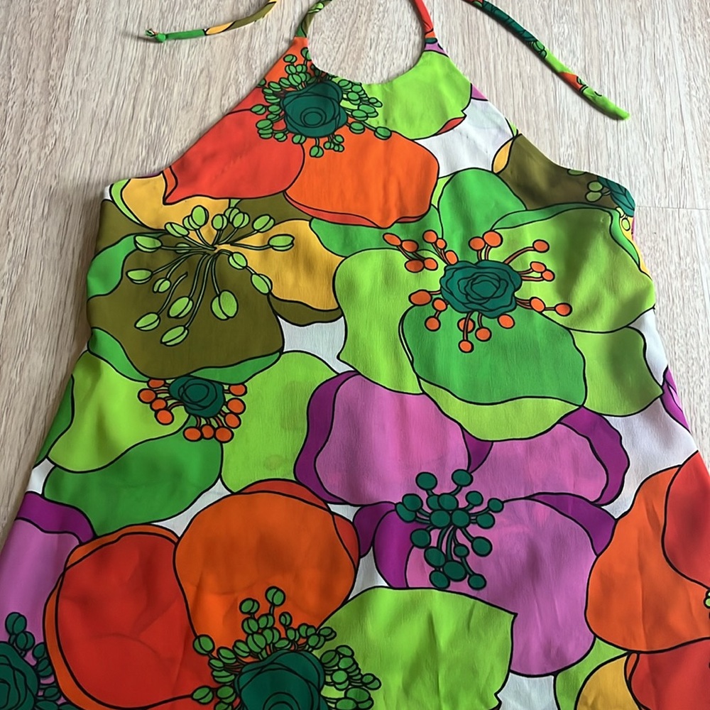 Betsey Johnson vintage dress bright floral